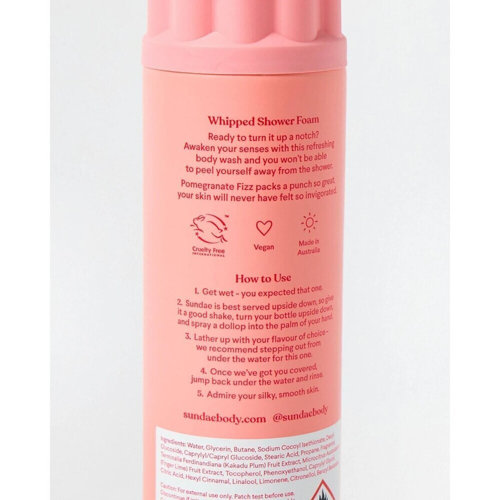 Sundae Pomegranate Fizz Foaming Body Wash Whipped Shower Foam 256ml - Picture 3 of 7